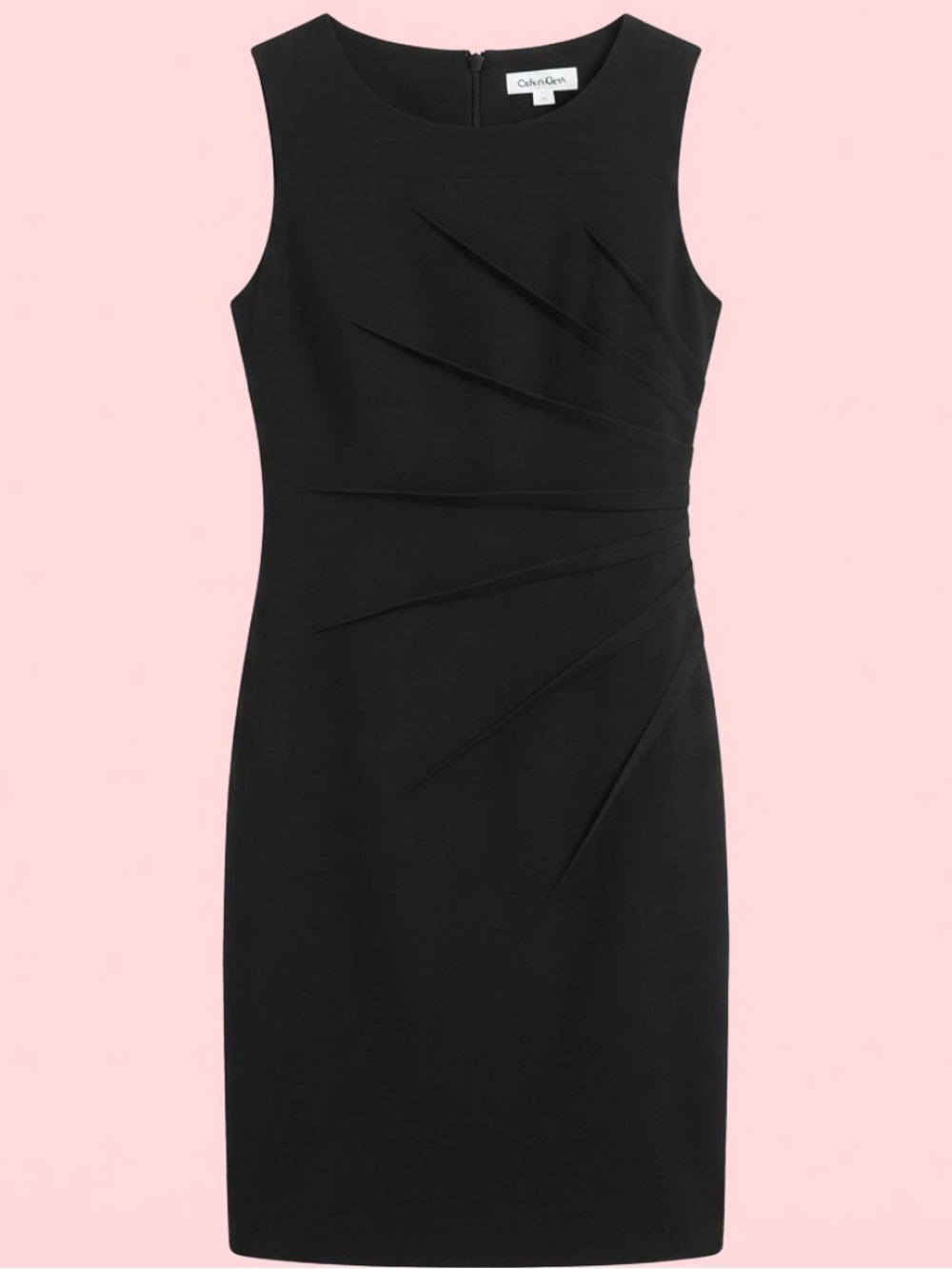 ☀️Calvin Klein Womens Black Sunburst Pleated Sheath Dress Size 8 ☀️